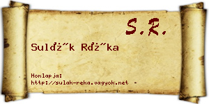 Sulák Réka névjegykártya