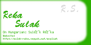 reka sulak business card